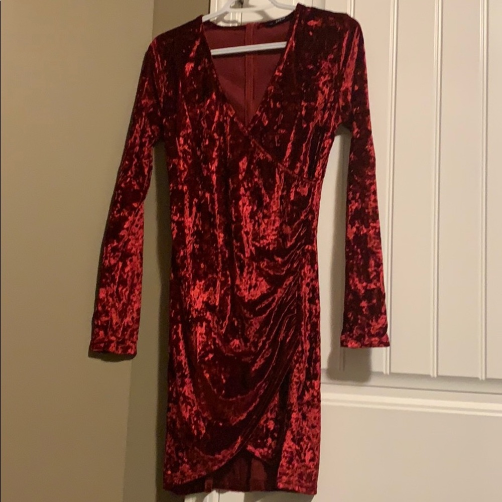 Red velvet dress